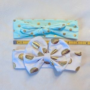 Baby girls headbands- gold accent